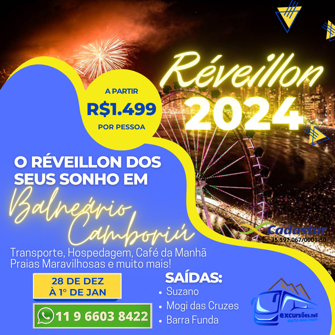 RÉVEILLON 2024 EM BALNEÁRIO CAMBORIÚ-SC